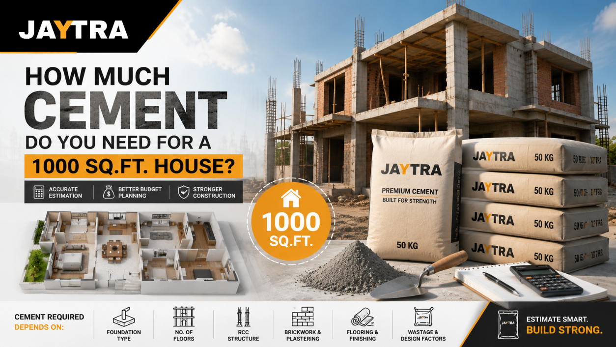 JAYTRA Guide: How Much Cement Do You Need for a 1000 sq.ft. House?