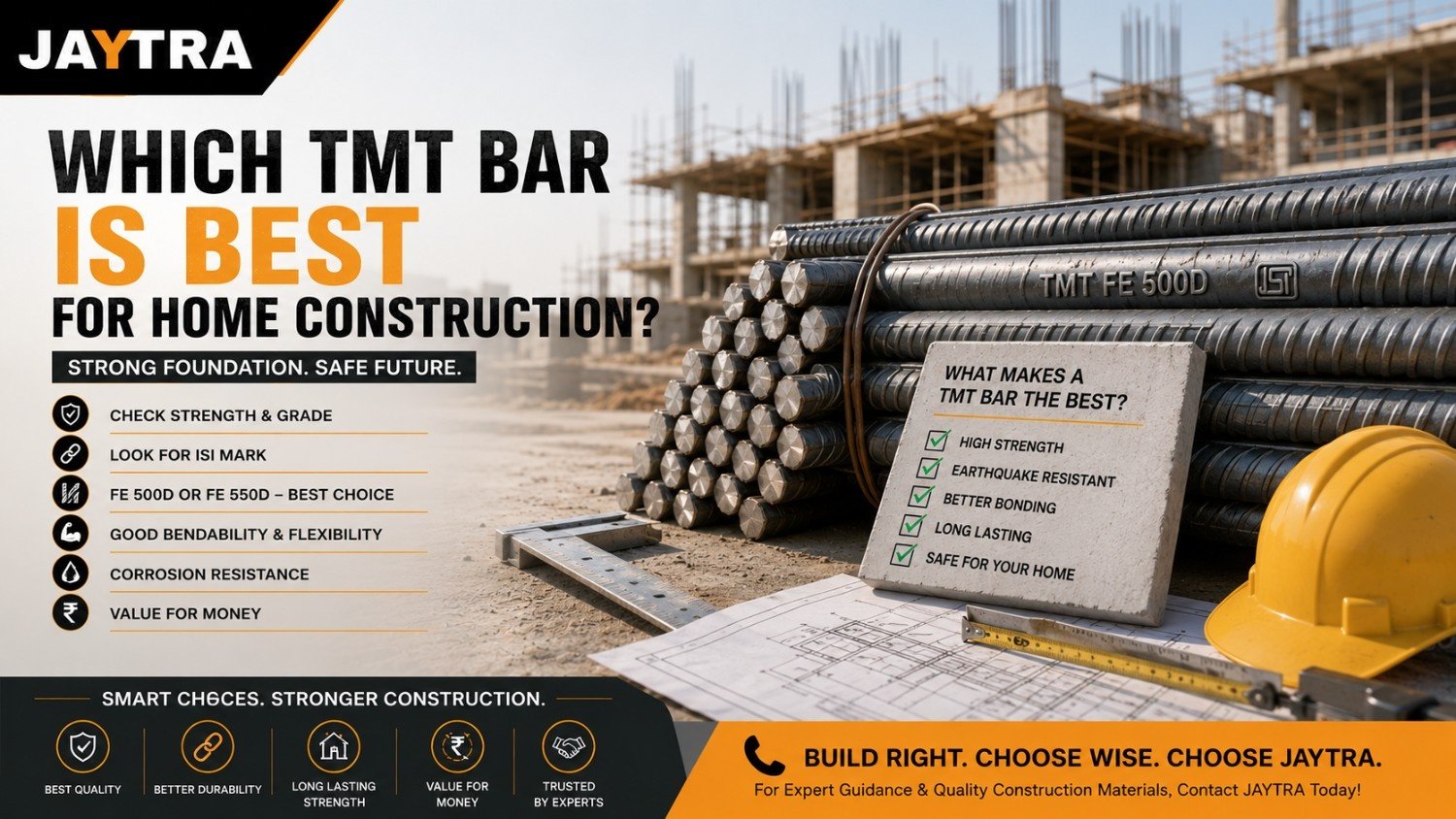 JAYTRA Guide: Which TMT Bar is Best for Home Construction?