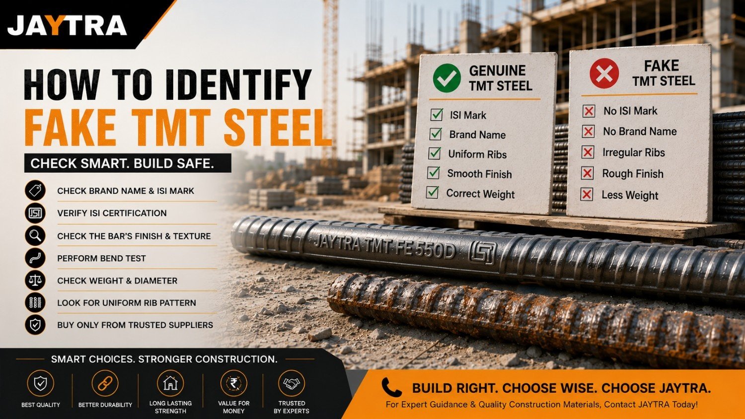 How to Identify Fake TMT Steel